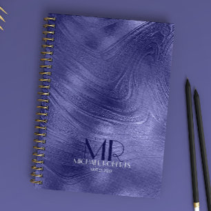 Carnet Moderne Simple minimaliste feuille violet Métalliq