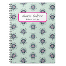 Moderne turquoise Mandala de fleurs Doodles roses