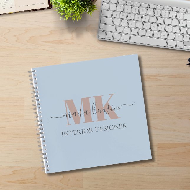 Carnet Modert Mocha Mousse Monogram Bleu Poussiéreux (Créateur téléchargé)