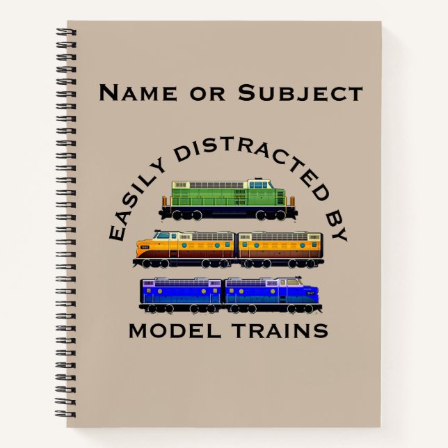 Carnet Modifier le texte facilement distrait des trains d (Devant)