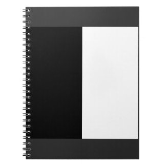 Carnet moitié blanc noir moitié noir moitié noir blanc