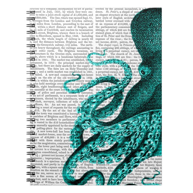 Carnet Moitié verte pieuvre (Devant)