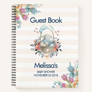 Carnet Momma Bunny dans le Baby shower de fleurs de panie