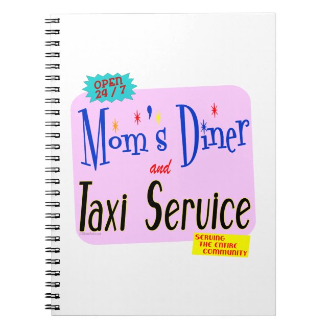 Carnet Moms Diner et service de taxi Retro Says (Devant)