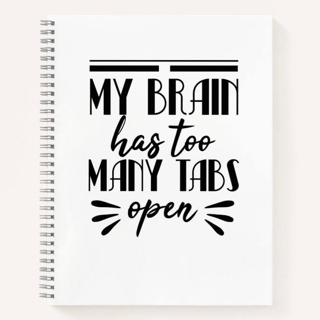 Carnet Mon Cerveau A Trop D'Onglets Ouverts (Devant)