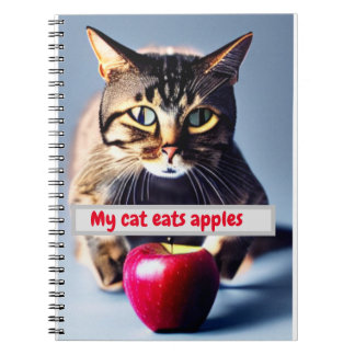 Carnet mon chat mange des pommes