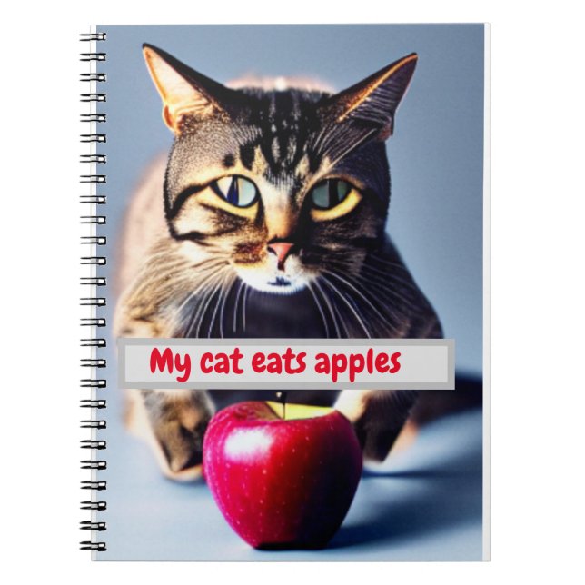 Carnet mon chat mange des pommes (Devant)