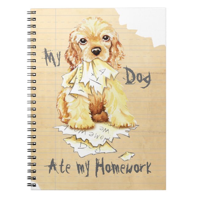 Carnet Mon Cocker Spaniel A Mangé Mes Devoirs (Devant)