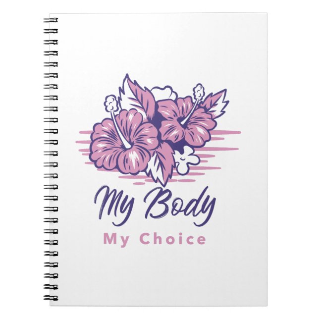 Carnet Mon corps Mon choix Violet Floral Illustration (Devant)