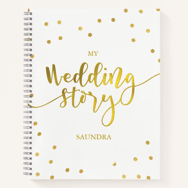 Carnet Mon Mariage Histoire Dots d'or Futur Mme Bridal Ca (Devant)
