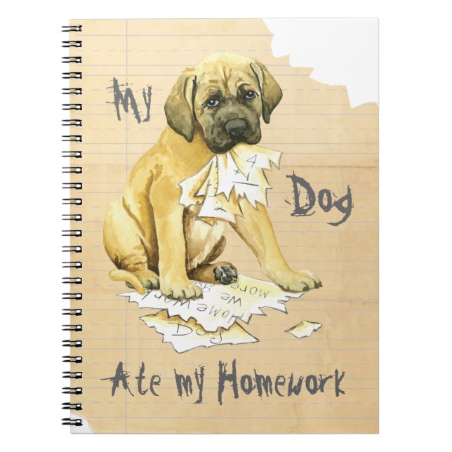 Carnet Mon Mastiff A Mangé Mes Devoirs (Devant)