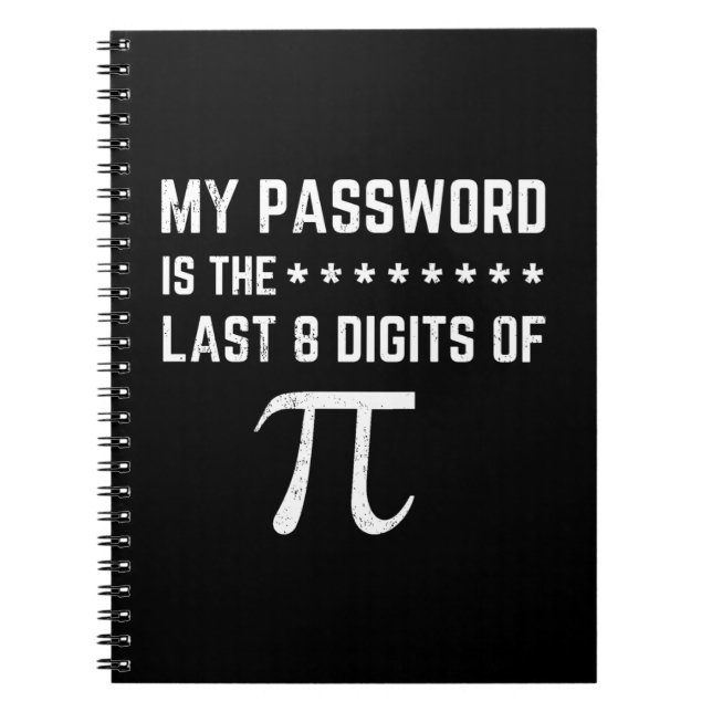 Carnet Mon Mot De Passe Est Le Dernier 8 Chiffres De Pi (Devant)