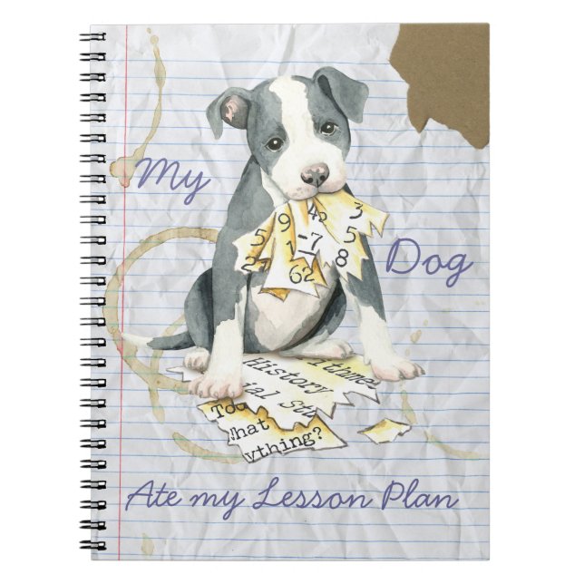 Carnet Mon pitbull a mangé mon plan de cours (Devant)