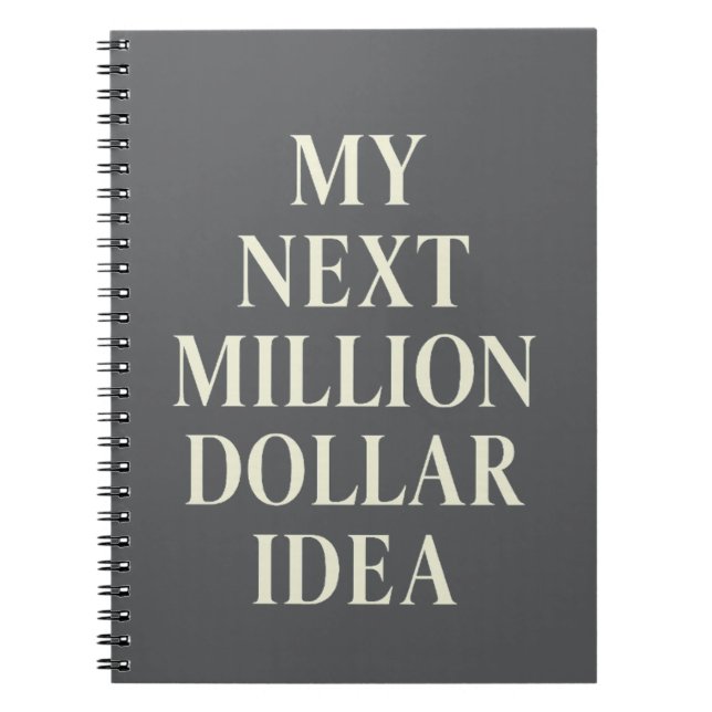 Carnet Mon prochain million de dollars Idée Plan d'entrep (Devant)