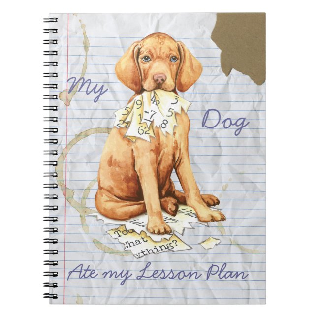Carnet Mon Vizsla a mangé mon plan de leçon (Devant)