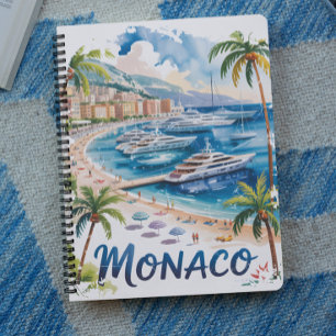 Carnet Monaco aquarelle vintage rétro Riviera française