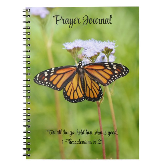 Carnet Monarque Papillon Fleur sauvage Faith Prayer Journ (Devant)