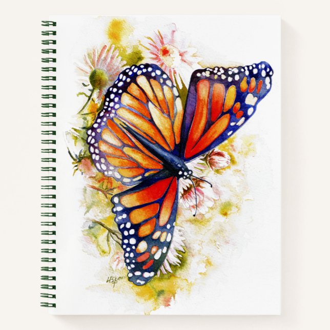 Carnet Monarque papillon floral (Devant)