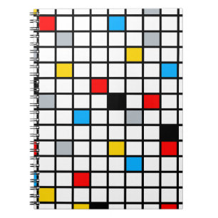 Carnet Mondrian géométrique Composition minimaliste moder