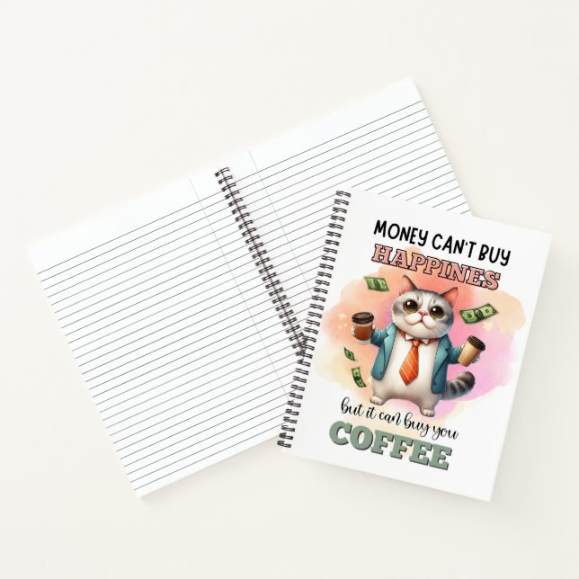 Carnet Money Can't Buy Happiness Funny Cat Lover Gift  (Intérieur)
