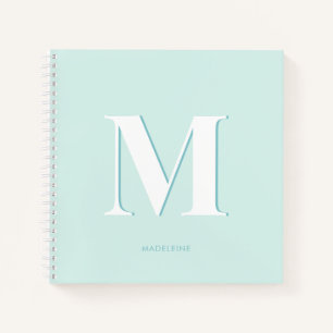 Carnet Monnaie de typographie moderne Turquoise Monograph