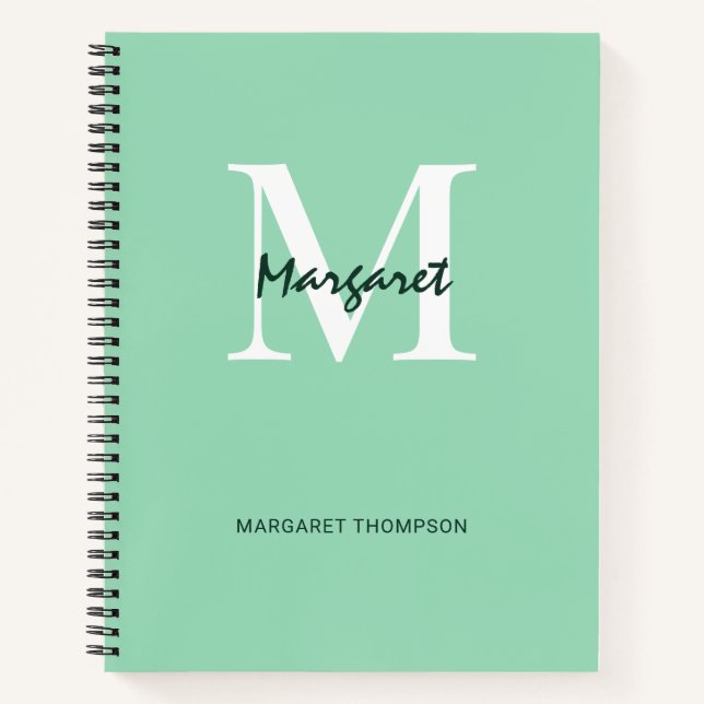 Carnet Monnaie Vert esthétique Cadeaux Monogrammes Person (Devant)