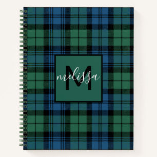 Carnet Monogram Clan Campbell Tartan Plaid Ajouter votre