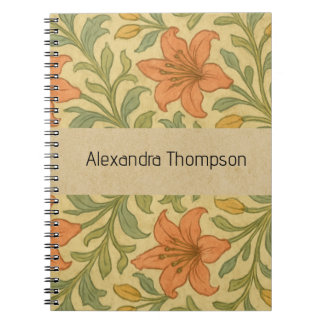 Carnet Monogram classic William Morris Rustic vintage