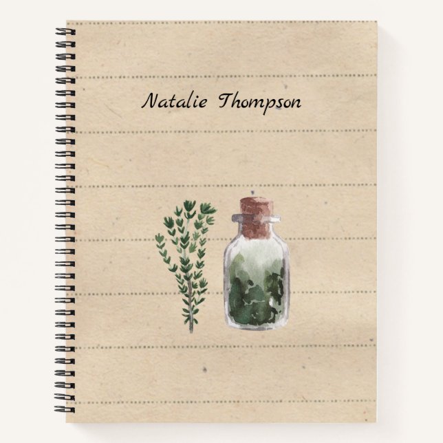 Carnet Monogram Herbalist jardener Cool Rustique plantes (Devant)