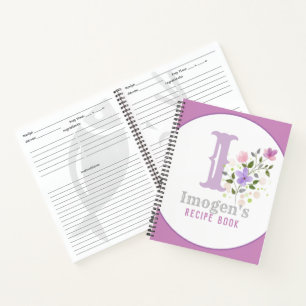 Carnet Monogram & Nom with Flowers