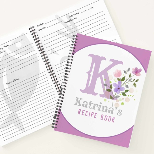 Carnet Monogram & Nom with Flowers (Créateur téléchargé)