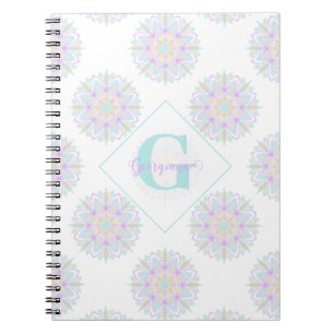 Carnet Monogram Pastel Rainbow Sundae Polka Dot Mandala