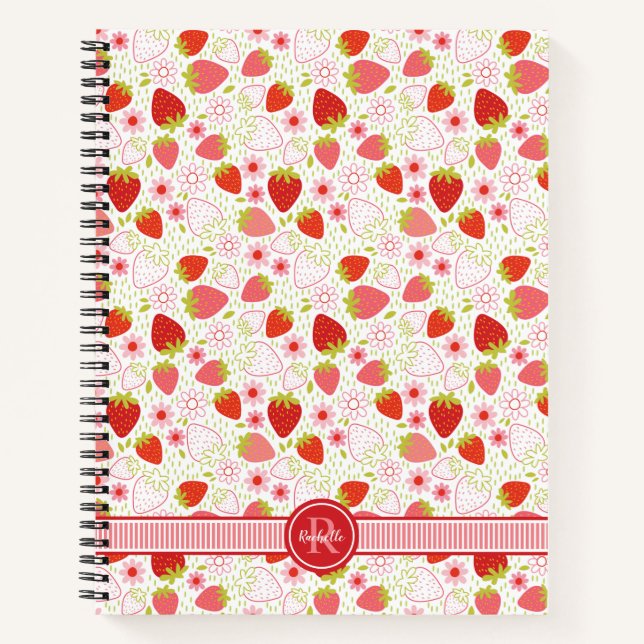 Carnet Monogram Strawberry Fruit Pattern (Devant)