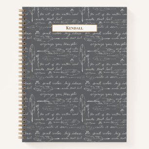 Carnet Monogram Vintage Plume & Encre Écriture de nom per
