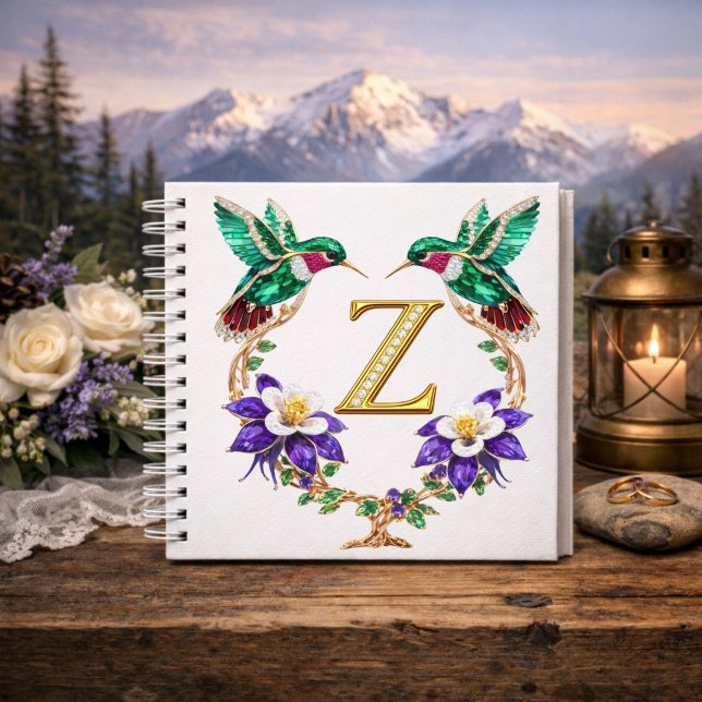 Carnet Monogram Z Gold Hummingbird Wedding Shower Gift (Créateur téléchargé)