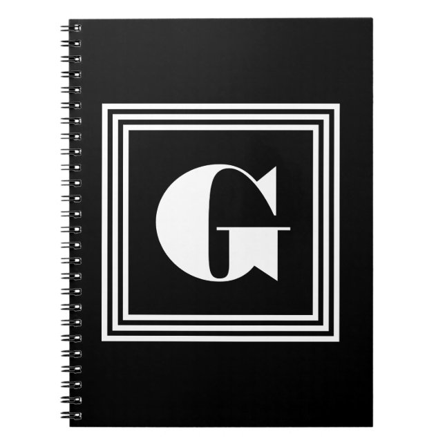 Carnet Monogramme 3 trames en gras | Noir et blanc (Devant)