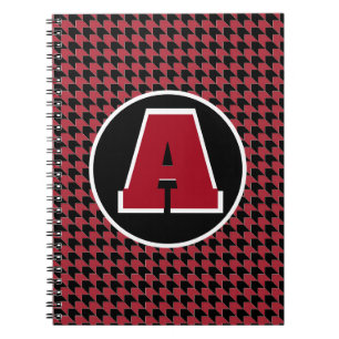 Carnet monogrammé à motif pied-de-poule