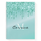 Monogramme Aqua Blue Driving Parties scintillant M