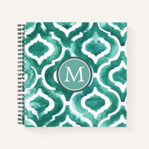 Carnet Monogramme   Aquamarine Motif IV