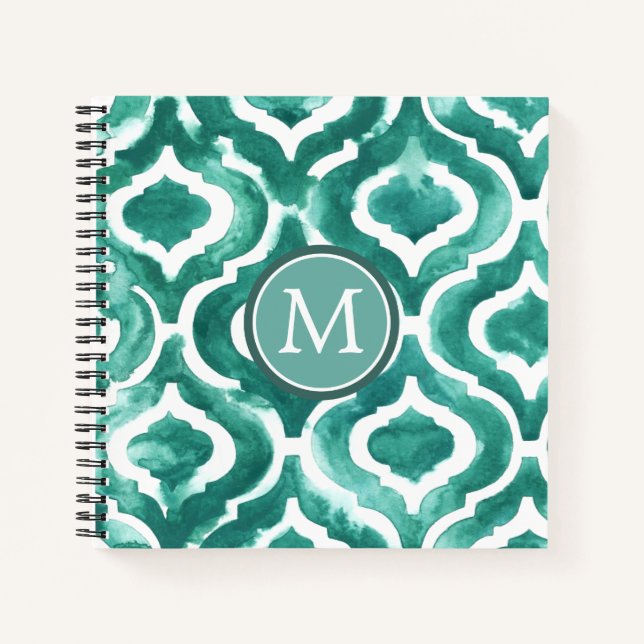 Carnet Monogramme | Aquamarine Motif IV (Devant)