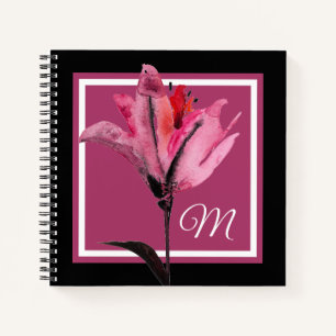 Carnet Monogramme   Aquarelle florale II
