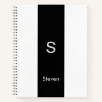 Monogramme bicolore moderne noir et blanc