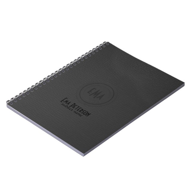 Carnet Monogramme Black Leather Look (Côté gauche)