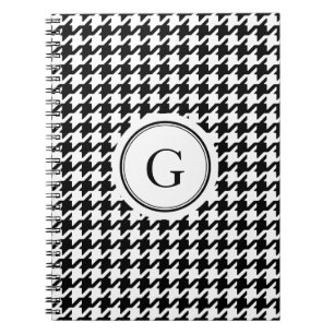 Carnet Monogramme blanc noir chic de motif de