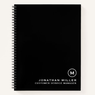 Carnet Monogramme blanc noir minimal