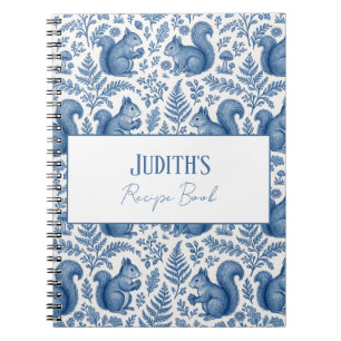 Carnet Monogramme bleu chinoiserie écureuil recette de la