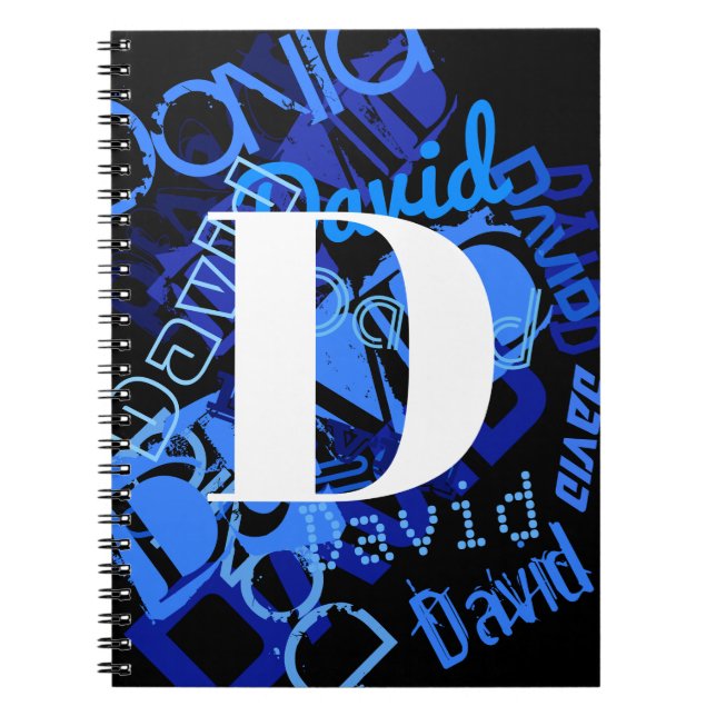 Carnet Monogramme bleu créatif (Devant)