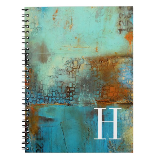 Carnet Monogramme | Bleu deja (Devant)