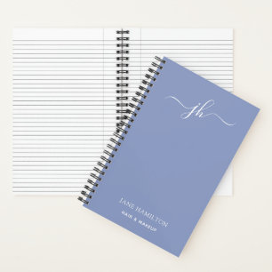 Carnet Monogramme bleu et nom