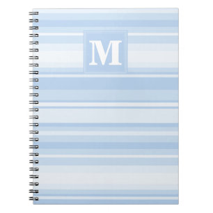 Carnet Monogramme Bleu rayures